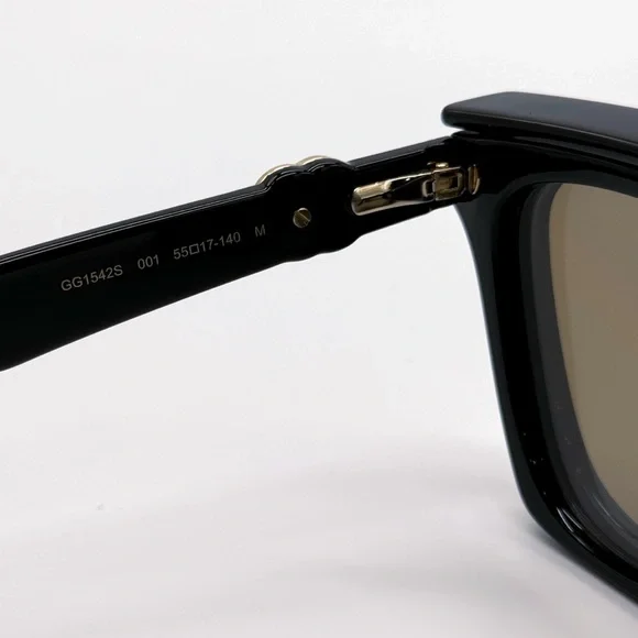 NEW GUCCI GG1542S 001 CAT EYE BLACK BROWN/CLEAR WOMEN SUNGLASSES GUCCI - Picture 15 of 16